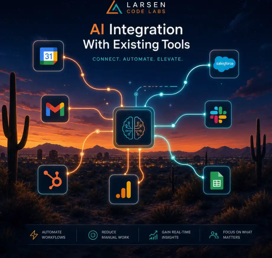 AI integrated into existing enterprise tools like CRM, scheduling, and email software