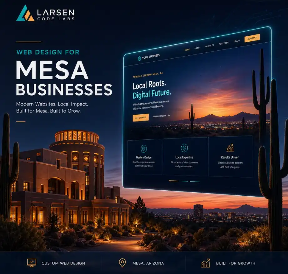 Web design for Mesa, Arizona businesses including manufacturers and healthcare employers