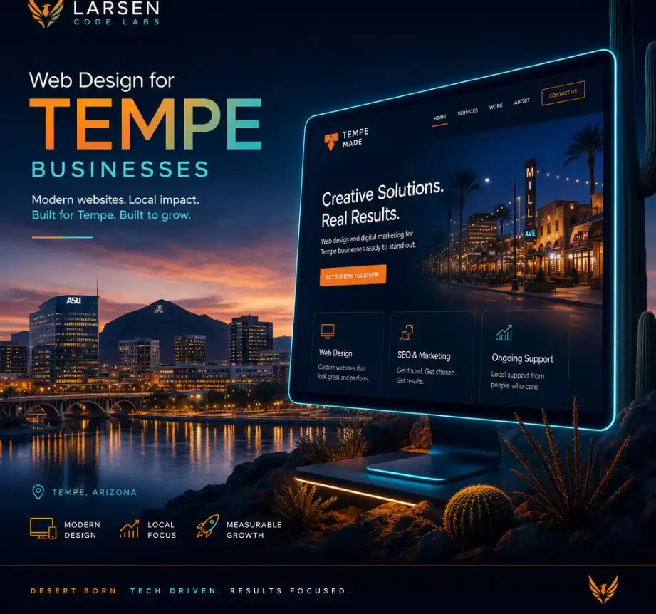 Web design for Tempe businesses near ASU and Mill Avenue, optimized for mobile customers