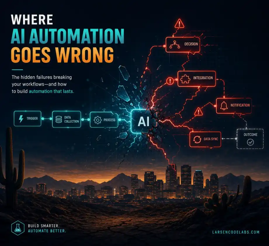 Common failure points where AI automation projects go wrong for small businesses