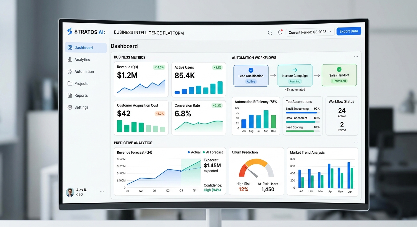 AI Dashboard Interface for Business Automation