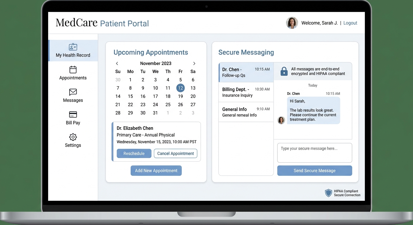 Secure Patient Portal Dashboard