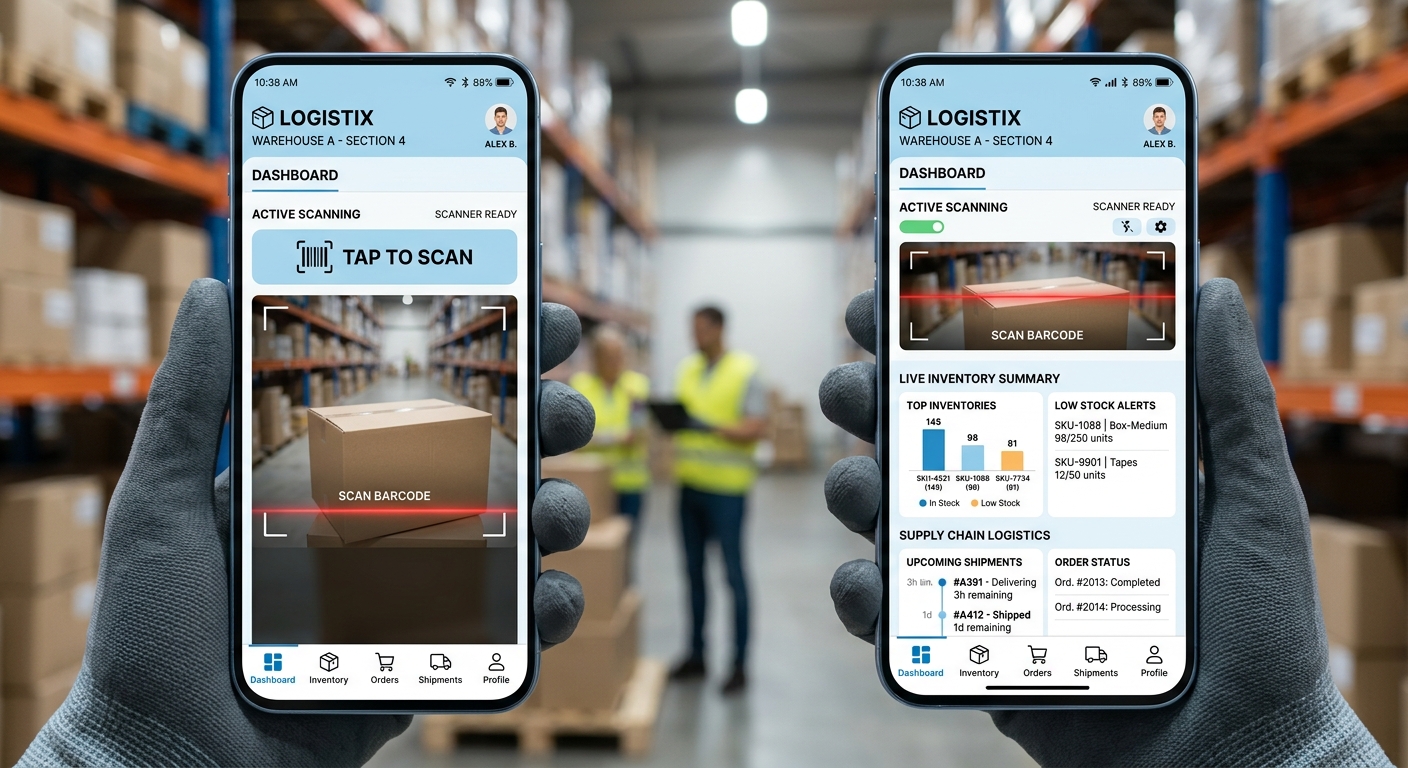 Warehouse Logistics App Interface