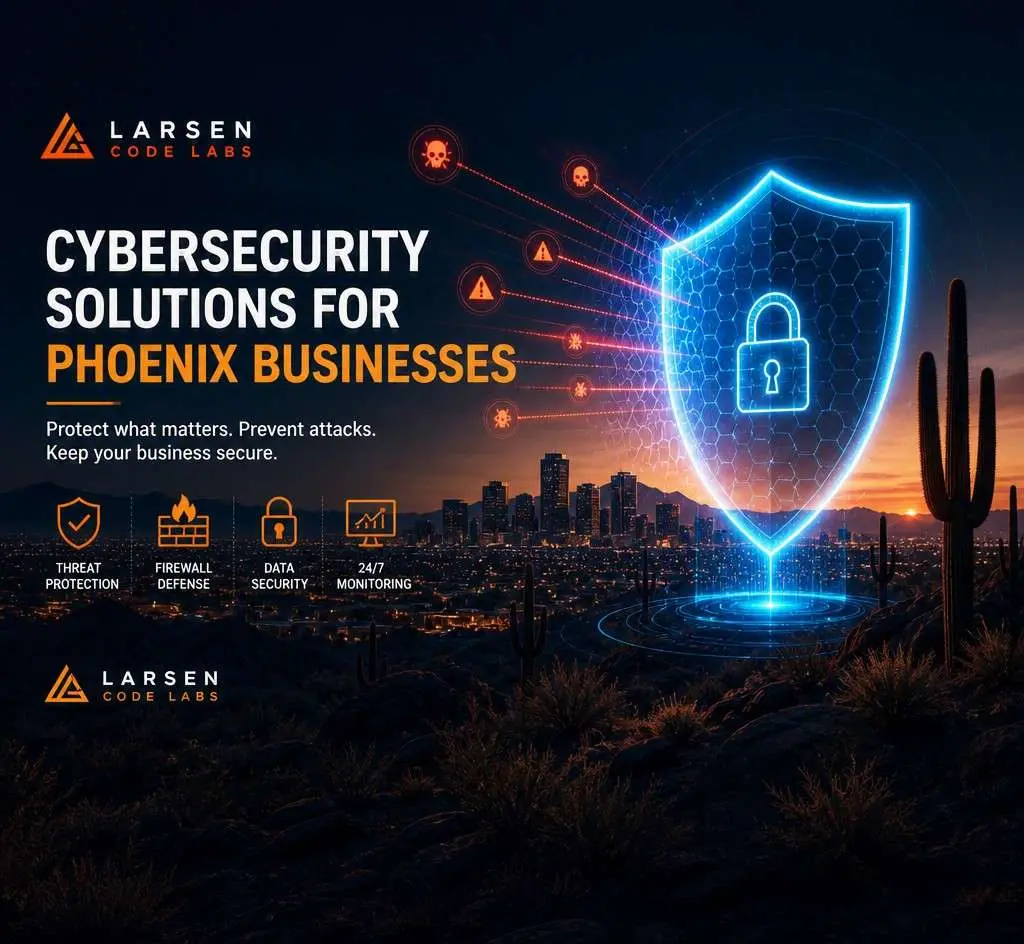 Cybersecurity for Phoenix businesses, showing application security monitoring and threat protection